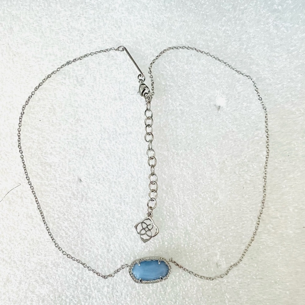 Kendra Scott Elisa Blue Glowing stone necklace in Silver color - Picture 1 of 6